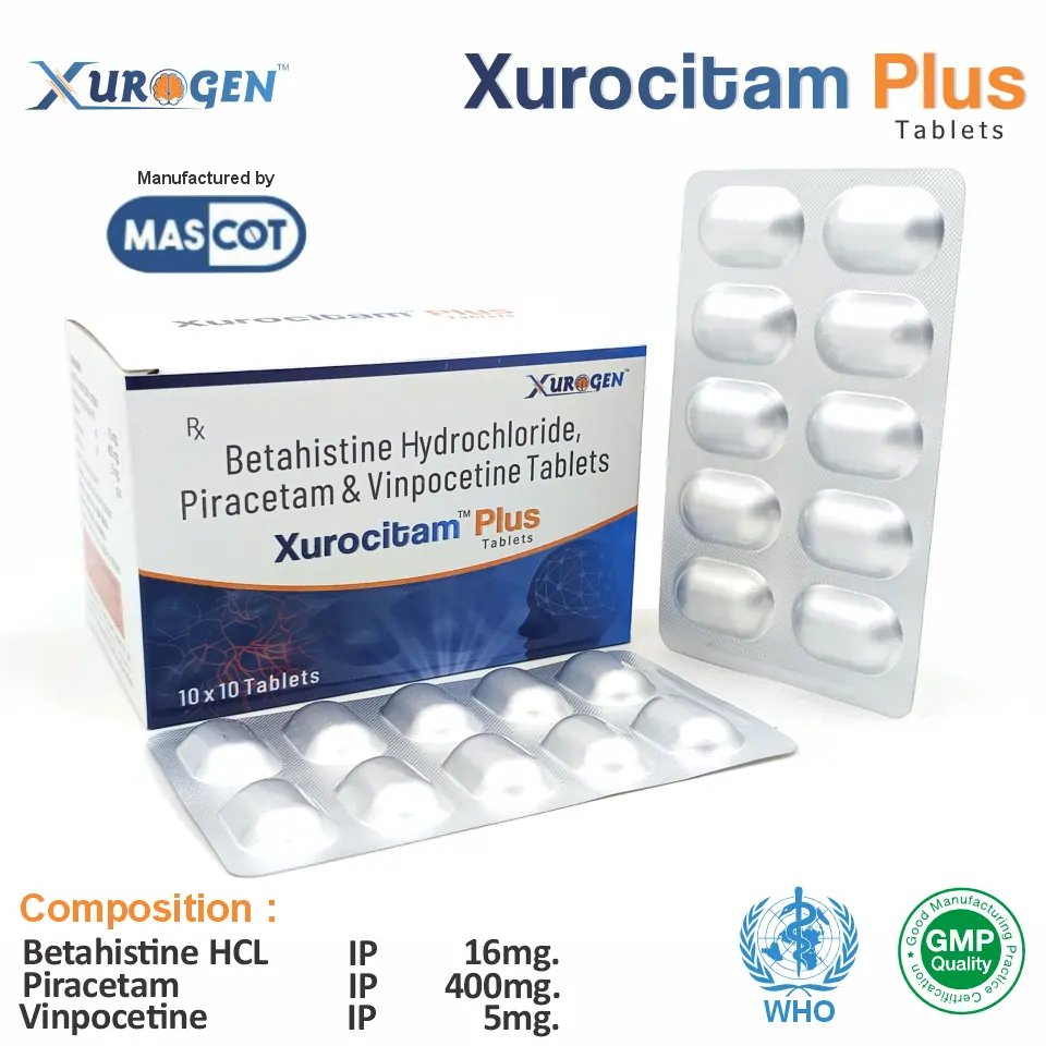 Betahistine 16mg + Piracetam 400mg + Vinpocetine 5mg Tablet | Nootropic & Vertigo Relief | Best Price for PCD Pharma Franchise in Jaipur